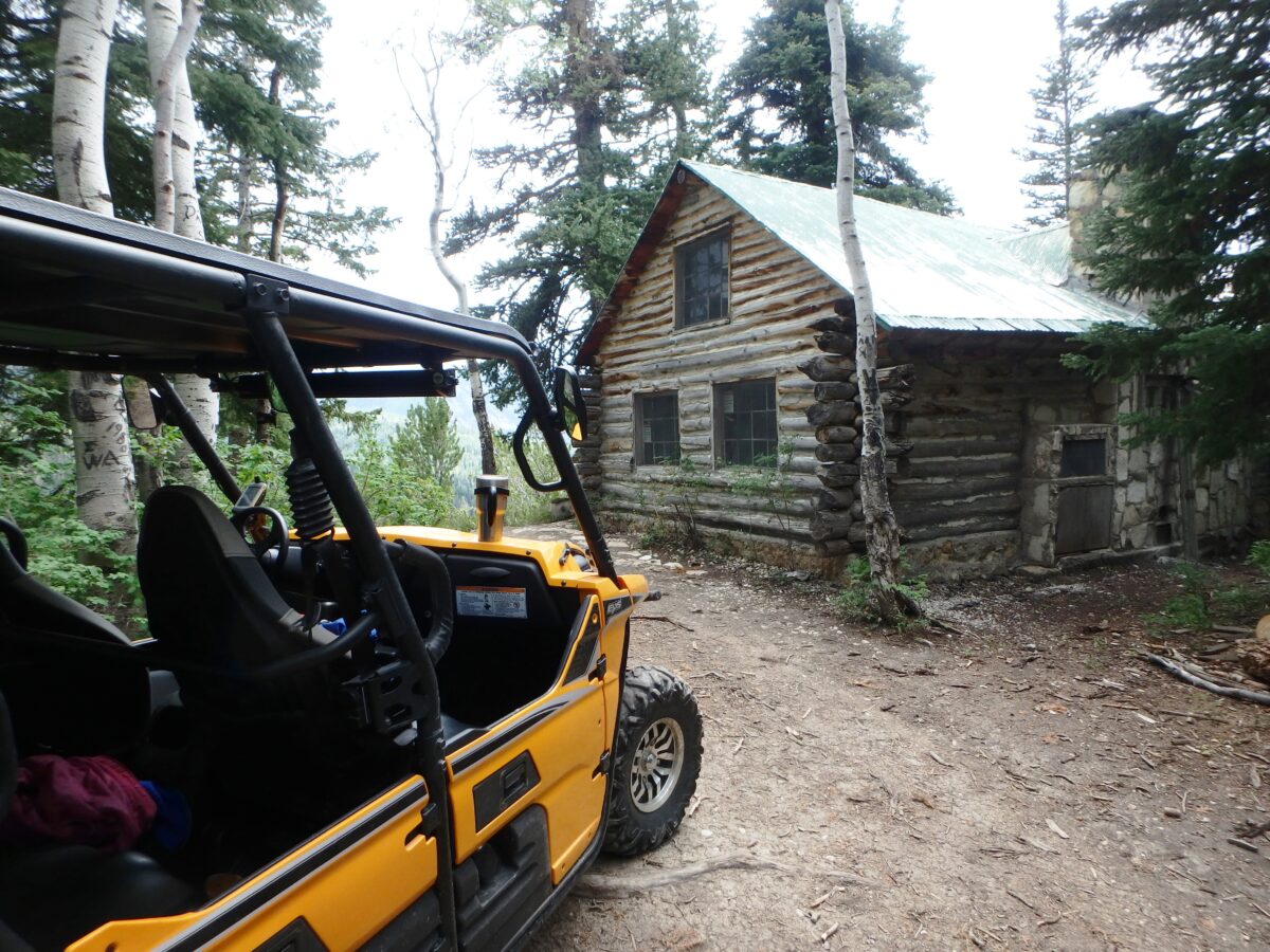 Stopping at a little cabin in the middle of the woods.